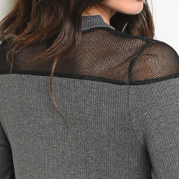 Last 1 ❤ Charcoal Ribbed Dress - Picture 2 of 6